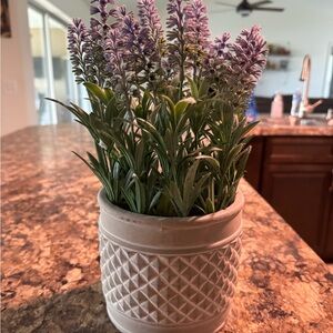 Lavender Faux Plant in Textured Pot